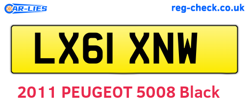 LX61XNW are the vehicle registration plates.