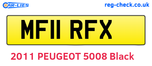 MF11RFX are the vehicle registration plates.