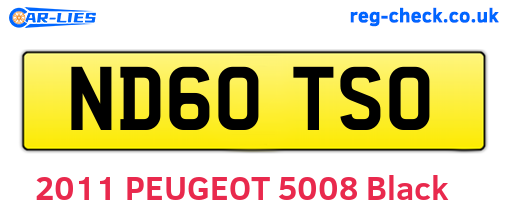 ND60TSO are the vehicle registration plates.