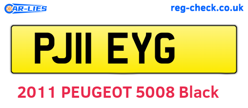 PJ11EYG are the vehicle registration plates.