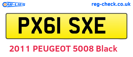 PX61SXE are the vehicle registration plates.