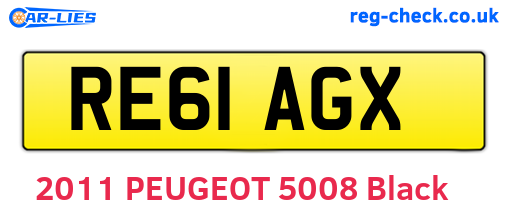 RE61AGX are the vehicle registration plates.