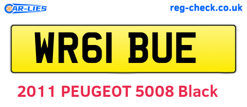 WR61BUE are the vehicle registration plates.