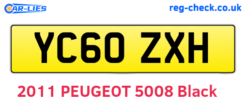 YC60ZXH are the vehicle registration plates.