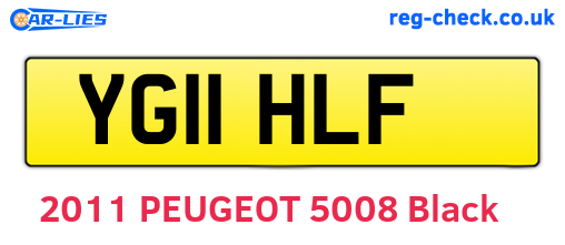 YG11HLF are the vehicle registration plates.