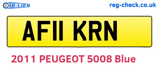 AF11KRN are the vehicle registration plates.