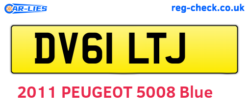 DV61LTJ are the vehicle registration plates.