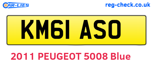 KM61ASO are the vehicle registration plates.