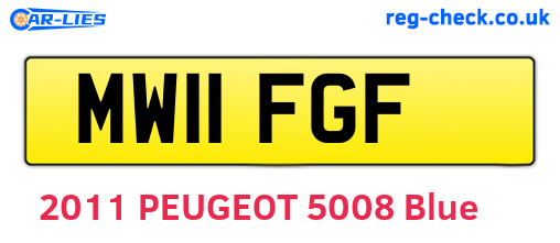 MW11FGF are the vehicle registration plates.