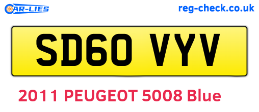 SD60VYV are the vehicle registration plates.