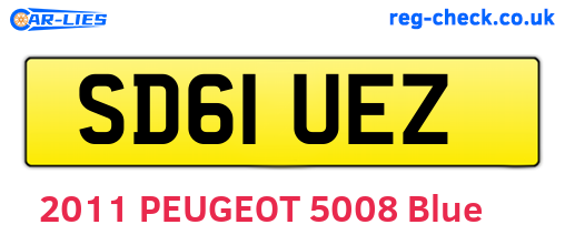 SD61UEZ are the vehicle registration plates.