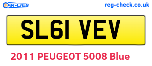SL61VEV are the vehicle registration plates.