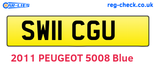 SW11CGU are the vehicle registration plates.