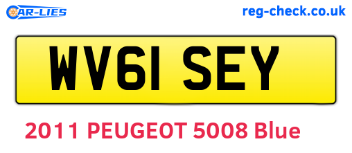 WV61SEY are the vehicle registration plates.
