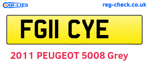 FG11CYE are the vehicle registration plates.