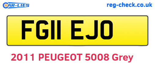 FG11EJO are the vehicle registration plates.
