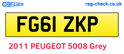 FG61ZKP are the vehicle registration plates.