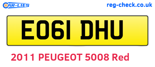 EO61DHU are the vehicle registration plates.