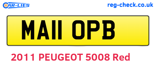 MA11OPB are the vehicle registration plates.