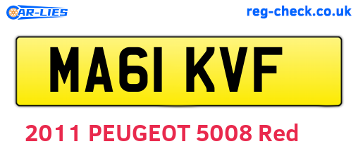 MA61KVF are the vehicle registration plates.