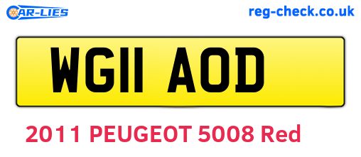 WG11AOD are the vehicle registration plates.