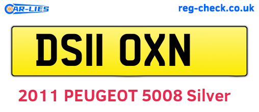 DS11OXN are the vehicle registration plates.