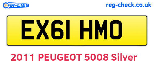 EX61HMO are the vehicle registration plates.