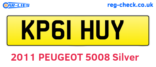 KP61HUY are the vehicle registration plates.