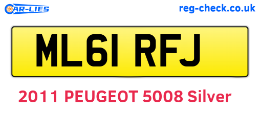ML61RFJ are the vehicle registration plates.
