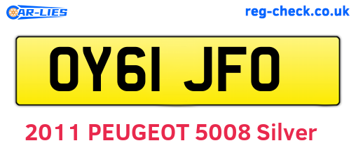 OY61JFO are the vehicle registration plates.