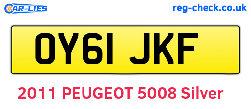OY61JKF are the vehicle registration plates.