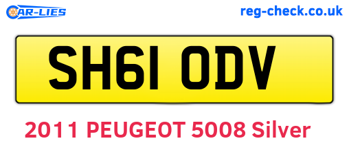SH61ODV are the vehicle registration plates.