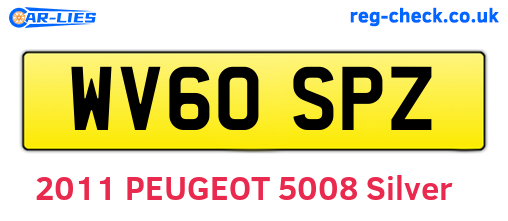 WV60SPZ are the vehicle registration plates.