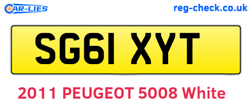 SG61XYT are the vehicle registration plates.