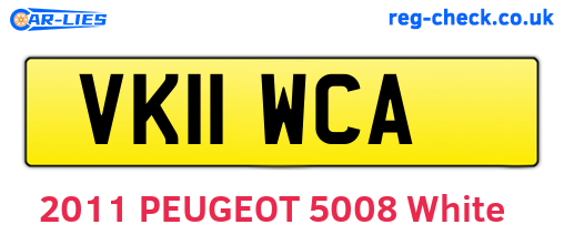VK11WCA are the vehicle registration plates.