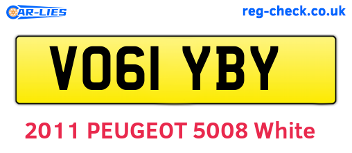 VO61YBY are the vehicle registration plates.