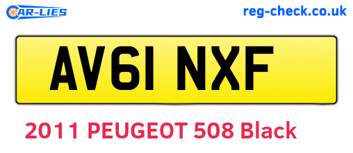 AV61NXF are the vehicle registration plates.