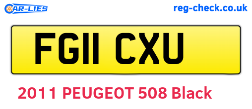 FG11CXU are the vehicle registration plates.