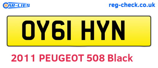 OY61HYN are the vehicle registration plates.