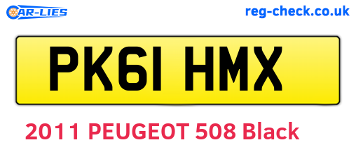 PK61HMX are the vehicle registration plates.