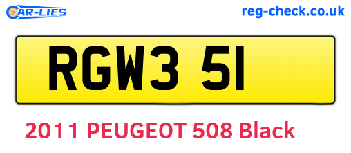 RGW351 are the vehicle registration plates.