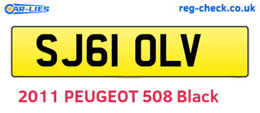 SJ61OLV are the vehicle registration plates.
