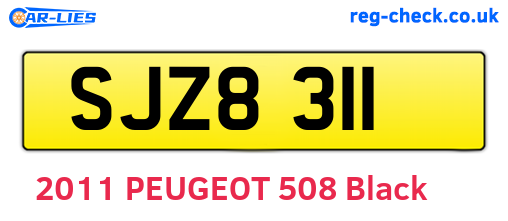 SJZ8311 are the vehicle registration plates.