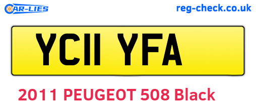 YC11YFA are the vehicle registration plates.