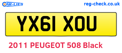 YX61XOU are the vehicle registration plates.