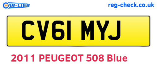 CV61MYJ are the vehicle registration plates.