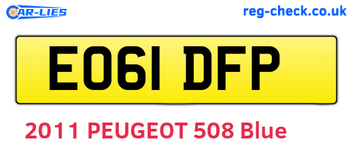 EO61DFP are the vehicle registration plates.