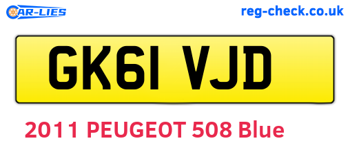 GK61VJD are the vehicle registration plates.