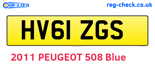 HV61ZGS are the vehicle registration plates.