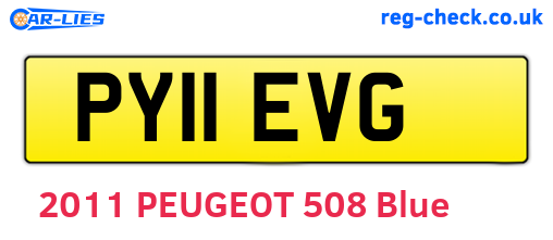 PY11EVG are the vehicle registration plates.